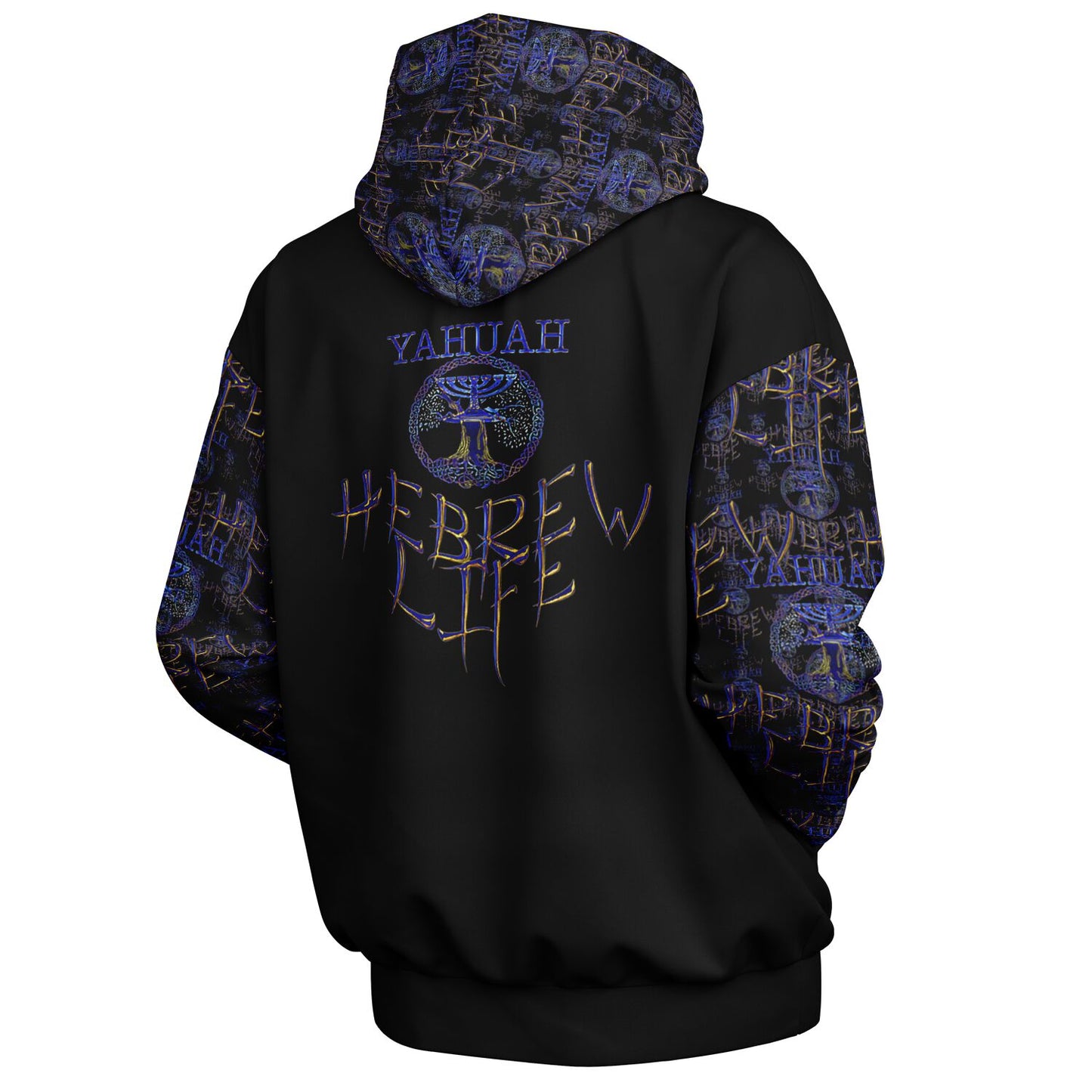 Hebrew Life 01-02 Designer Unisex Heavyweight Oversized Fleece Lined Pullover Hoodie