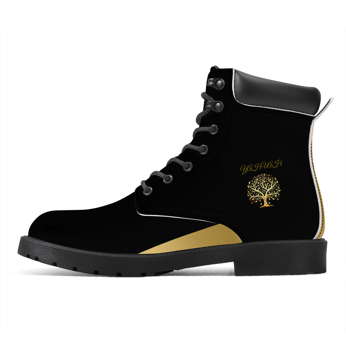 Yahuah-Tree of Life 01 Elect PU Leather All Season Unisex Boots