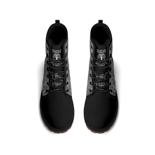 Hebrew Life 01-01 PU Leather Brown Outsole Unisex Boots