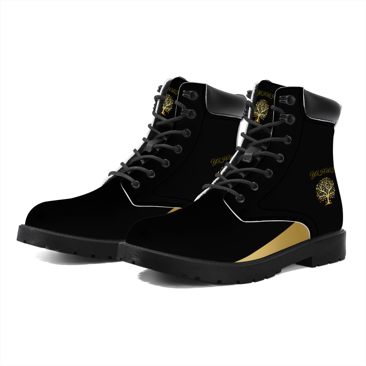 Yahuah-Tree of Life 01 Elect PU Leather All Season Unisex Boots