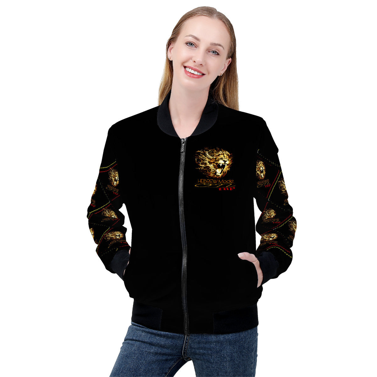 Hebrew Mode - On 02 Ladies Designer Bomber Jacket