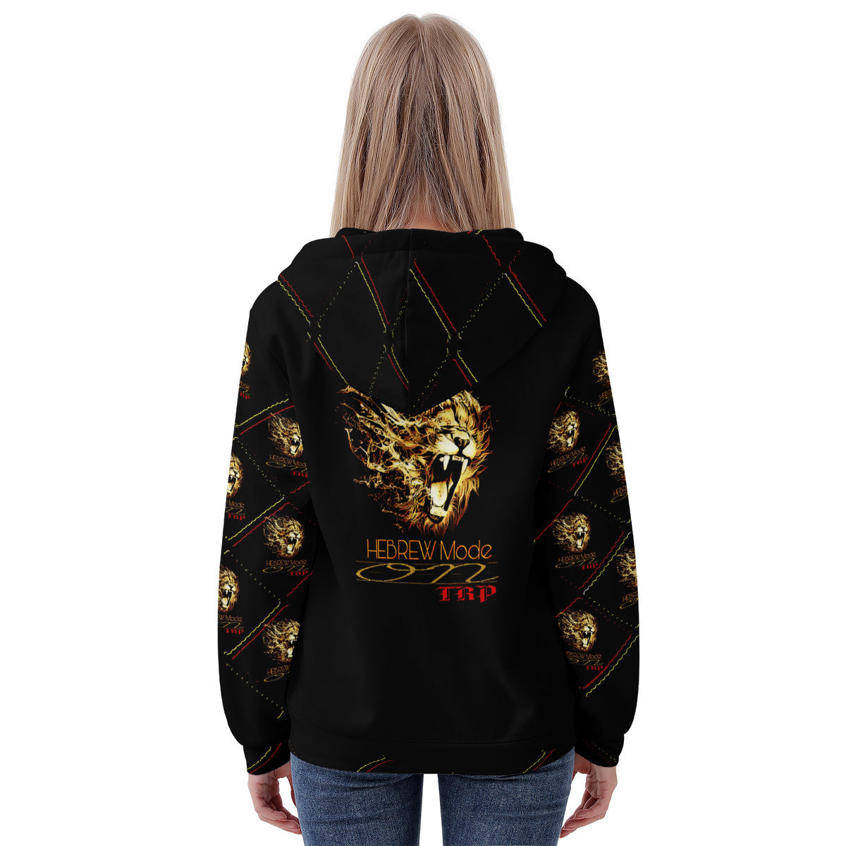 Hebrew Mode - On 02 Ladies Designer Full Zip Hoodie