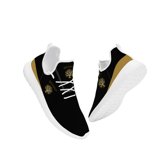 Yahuah-Tree of Life 01 Elect Lightweight Mesh Knit Unisex Sneakers (White)