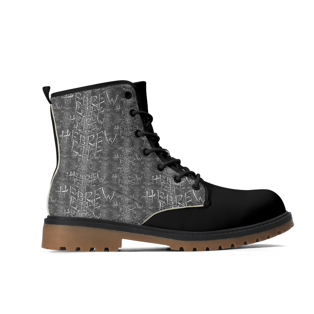 Hebrew Life 01-01 PU Leather Brown Outsole Unisex Boots