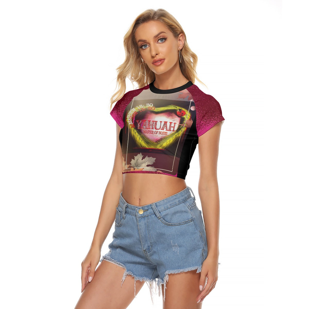 I Love Yahuah-Master of Hosts 01 Designer Cropped Raglan T-shirt
