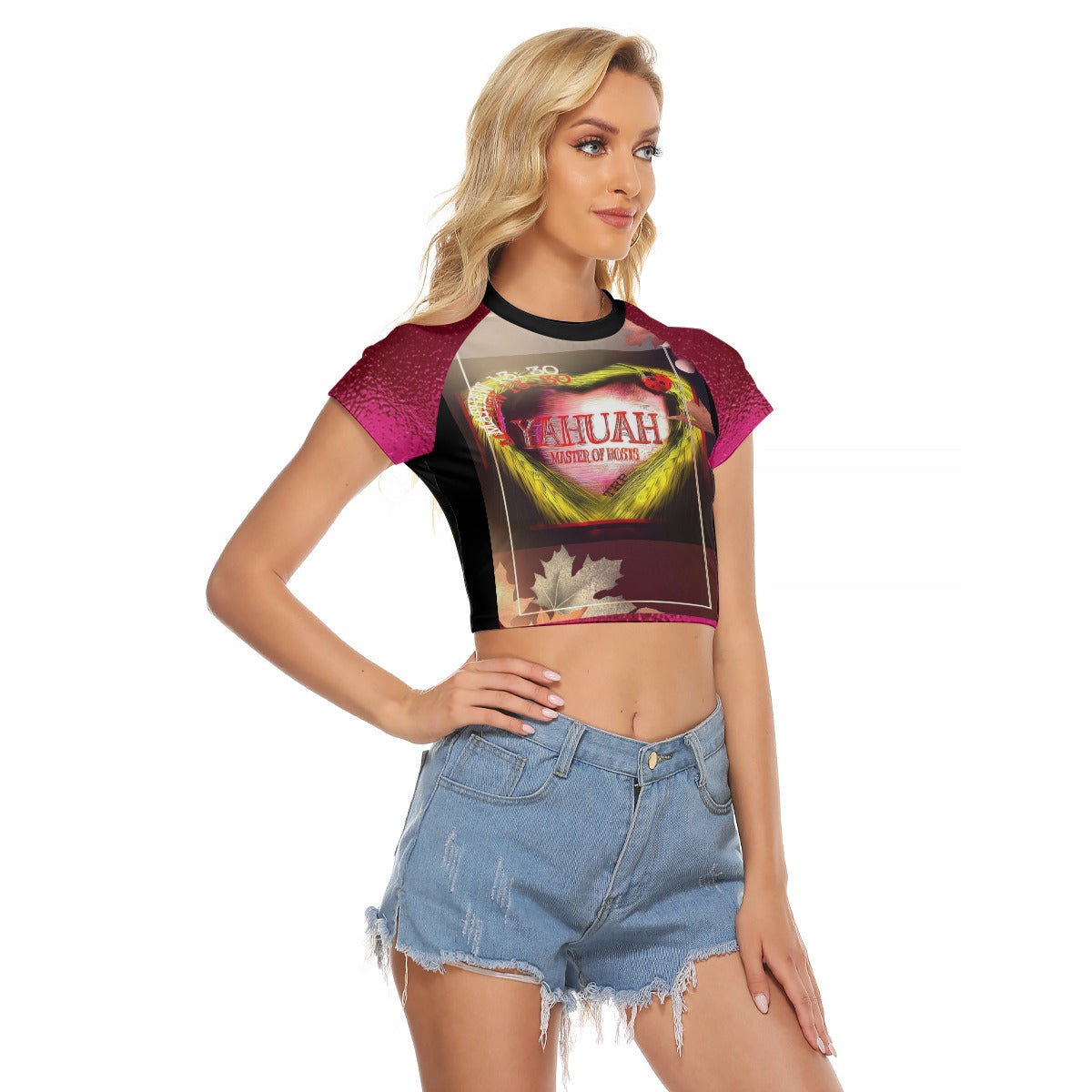 I Love Yahuah-Master of Hosts 01 Designer Cropped Raglan T-shirt