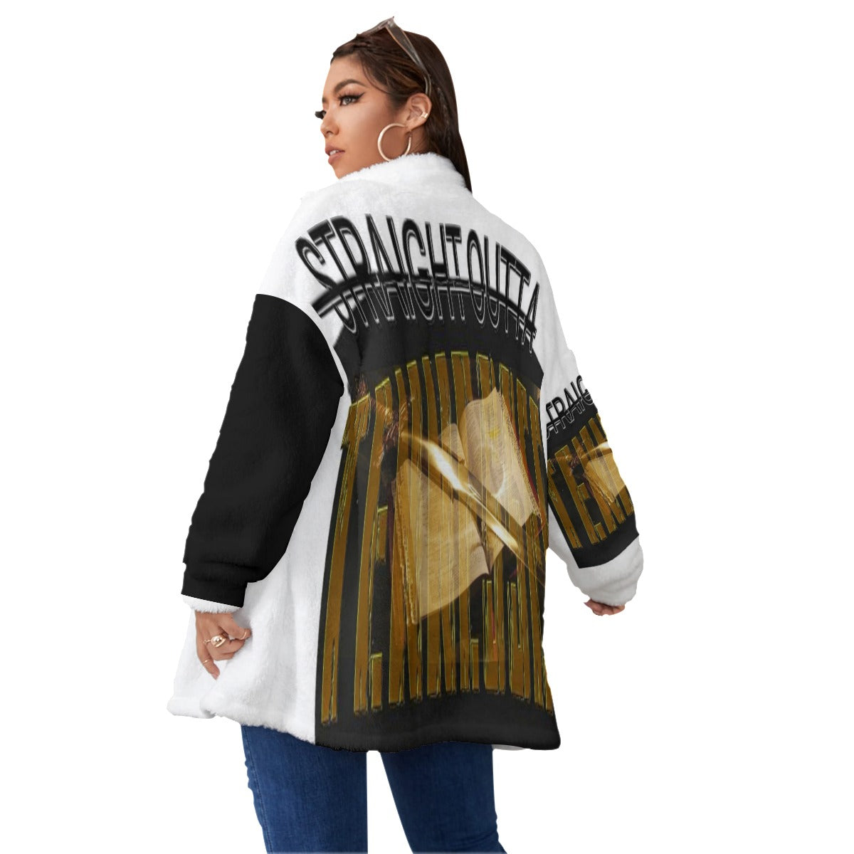Straight Outta Tennessee 01 Ladies Designer Full Zip Plus Size Teddy Coat