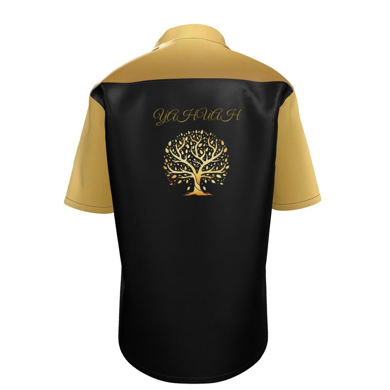 Yahuah-Tree of Life 01 Elect Men's Designer Spread Collar Shirt