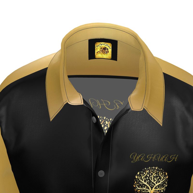 Yahuah-Tree of Life 01 Elect Men's Designer Spread Collar Shirt