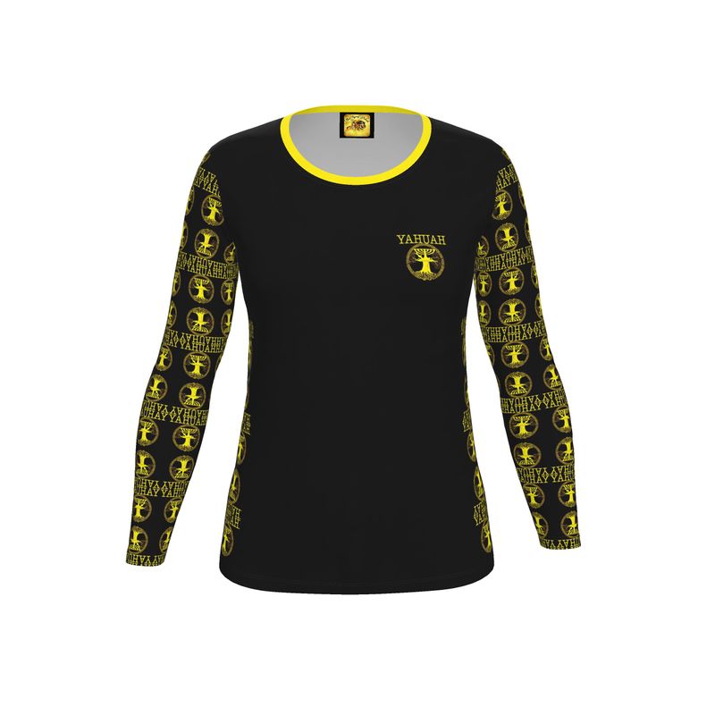 Yahuah-Tree of Life 02-01 Elect Ladies Designer Long Sleeve Jersey T-shirt