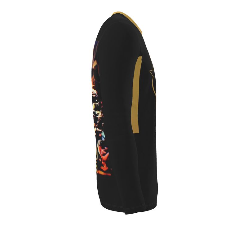 The Last Supper by KTJ 01-01 Men's Designer V-neck Long Sleeve Jersey T-shirt