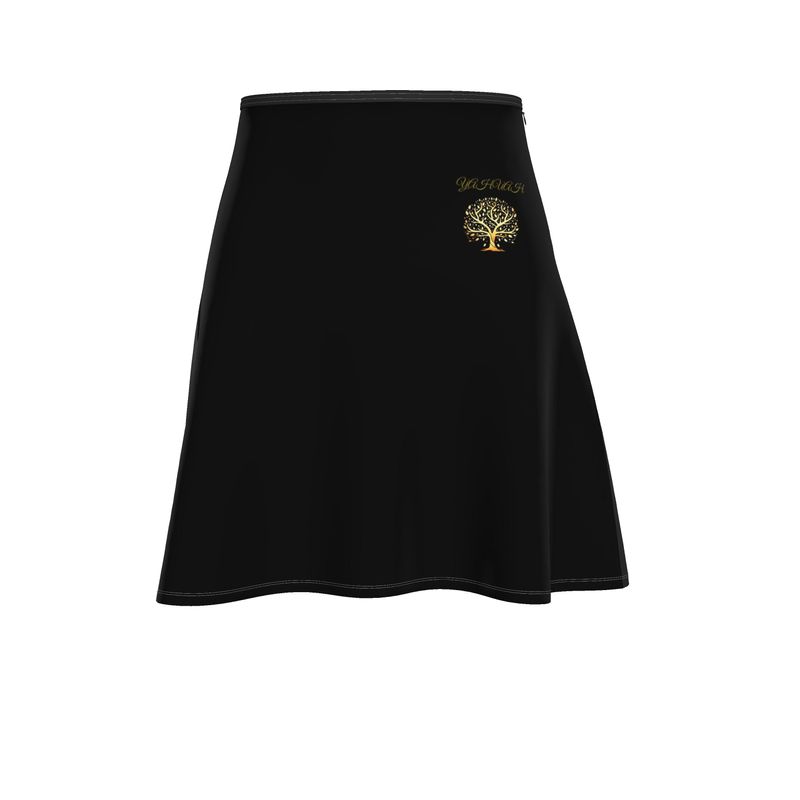 Yahuah-Tree of Life 01-01 Ladies Designer Skater Midi Skirt