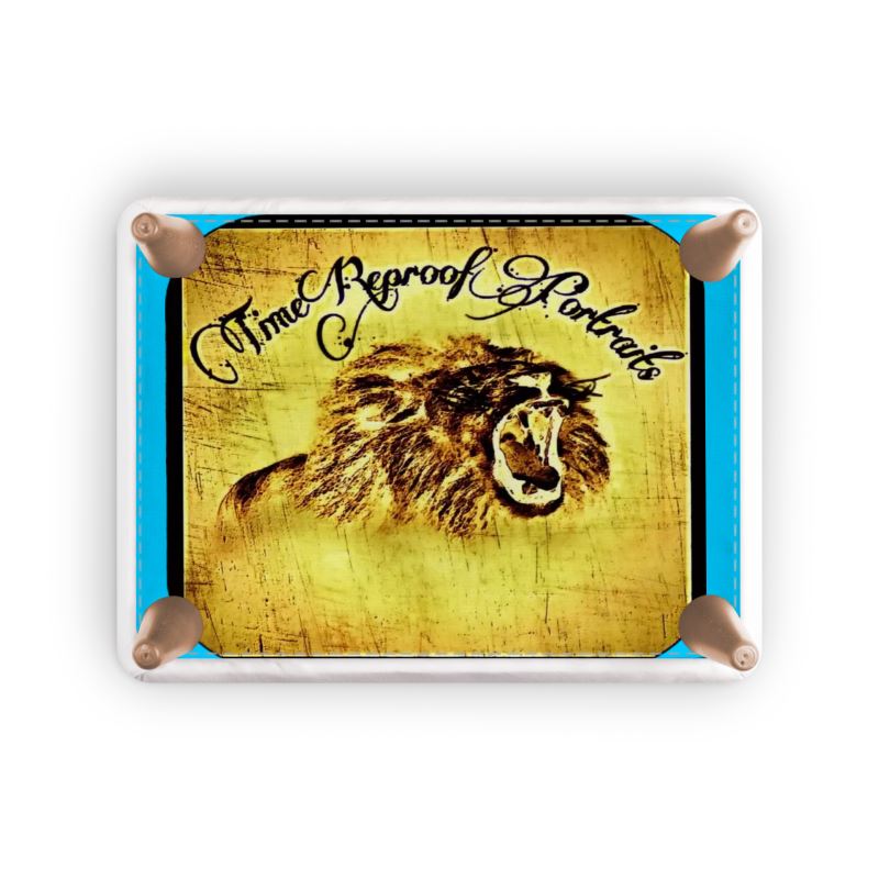 Camo Yahuah 01-01 Blue Designer Rectangular Footstool