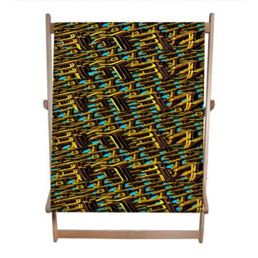 Camo Yahuah 01-01 Blue Designer Deckchair Sling (Single/Double Size)