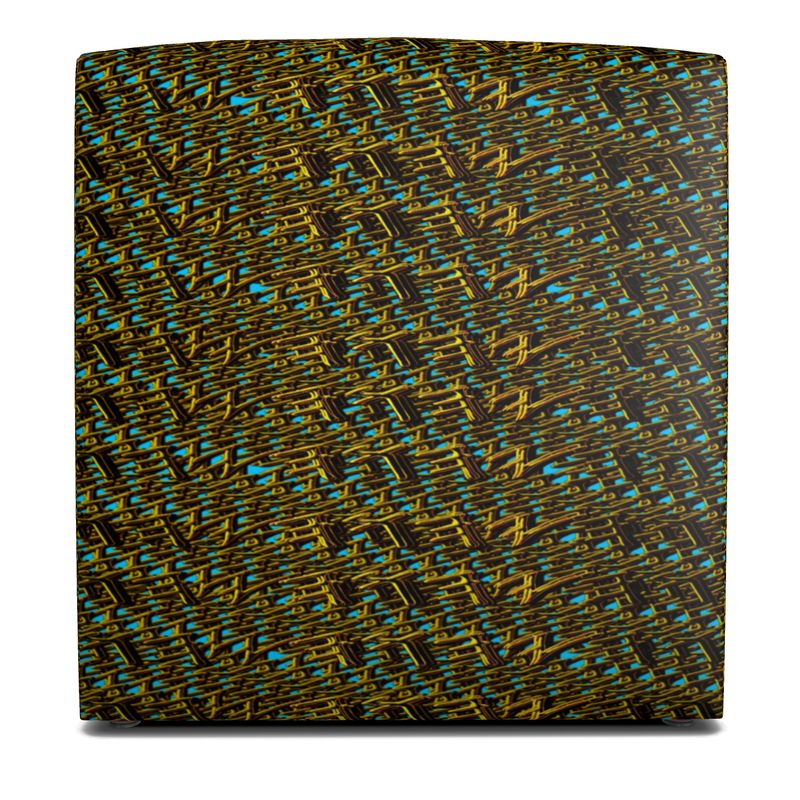 Camo Yahuah 01-01 Blue Designer Square Pouf
