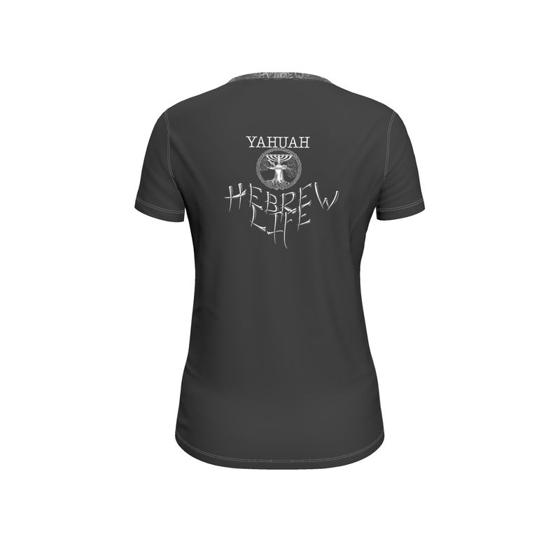 Hebrew Life 01-01 Ladies Designer V-neck Jersey T-shirt