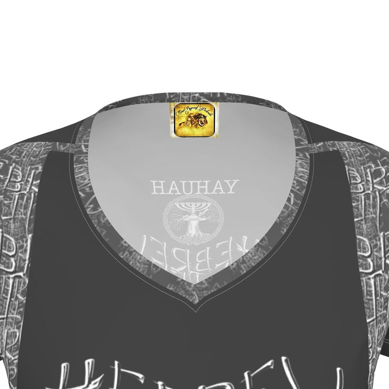 Hebrew Life 01-01 Ladies Designer V-neck Jersey T-shirt