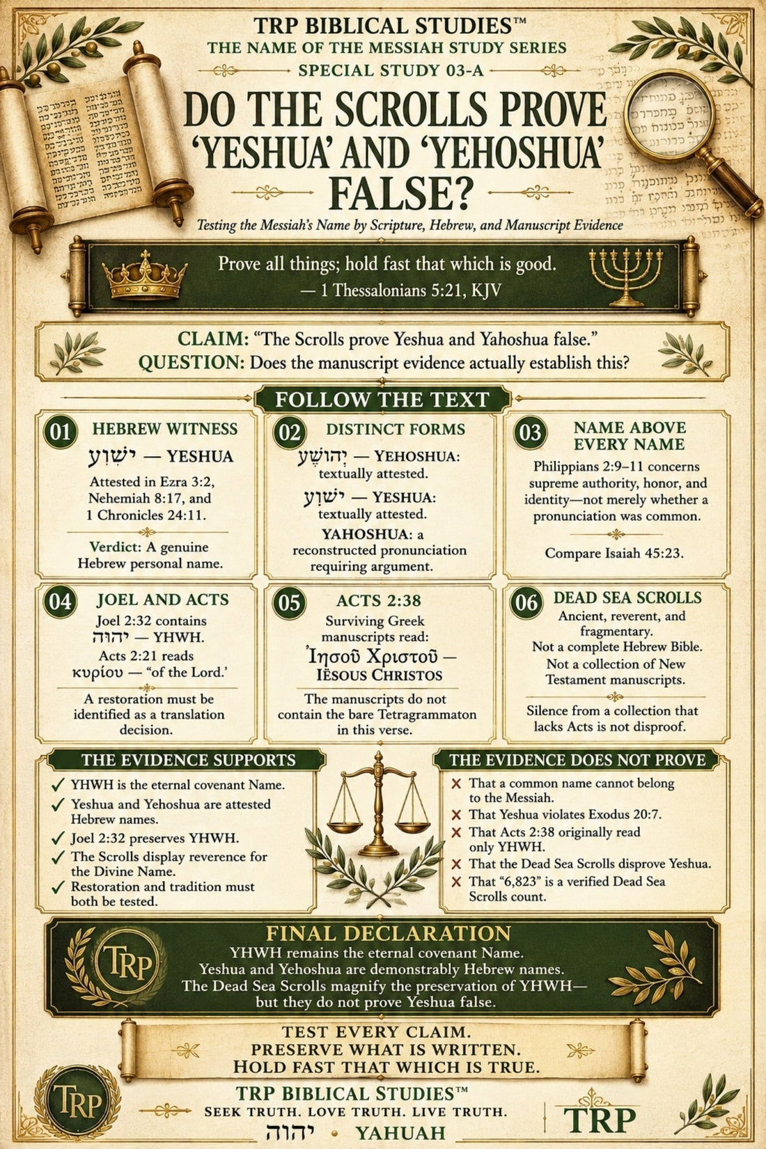 📜03-A. SPECIAL STUDY: DO THE SCROLLS PROVE “YESHUA” AND “YEHOSHUA” FALSE? | Messiah Name Study Series™
