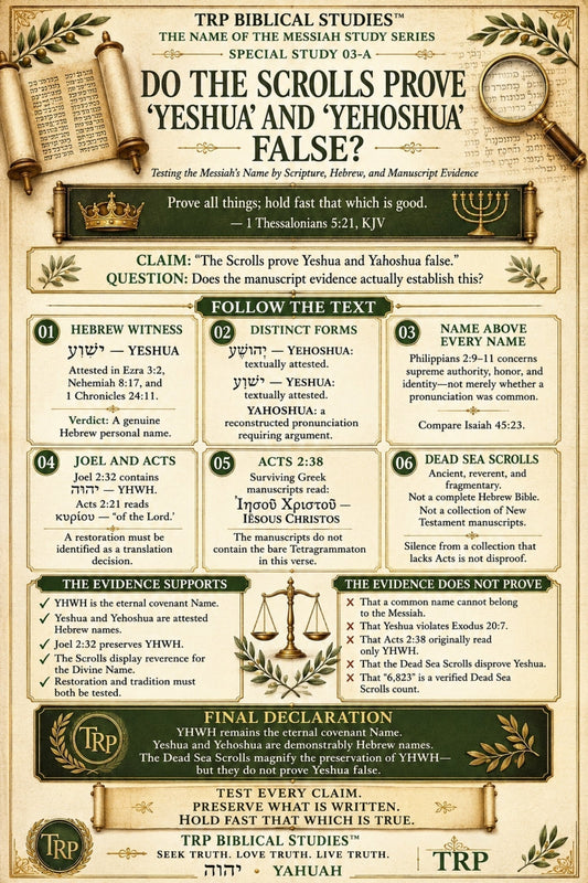 📜(03-A) SPECIAL STUDY: DO THE SCROLLS PROVE “YESHUA” AND “YEHOSHUA” FALSE? | Messiah Name Study Series™