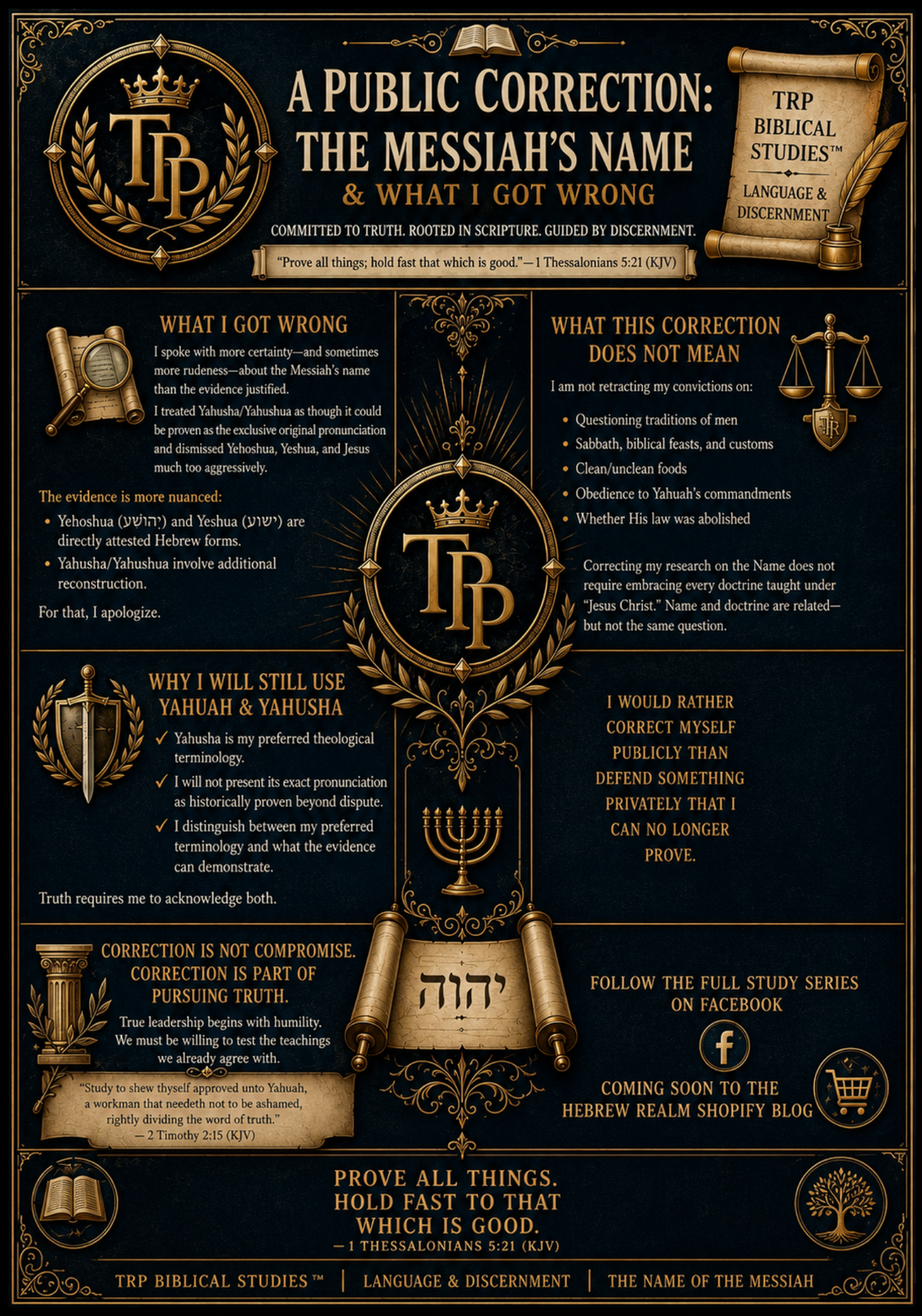 📜 02: A PUBLIC CORRECTION: THE MESSIAH’S NAME & WHAT I GOT WRONG