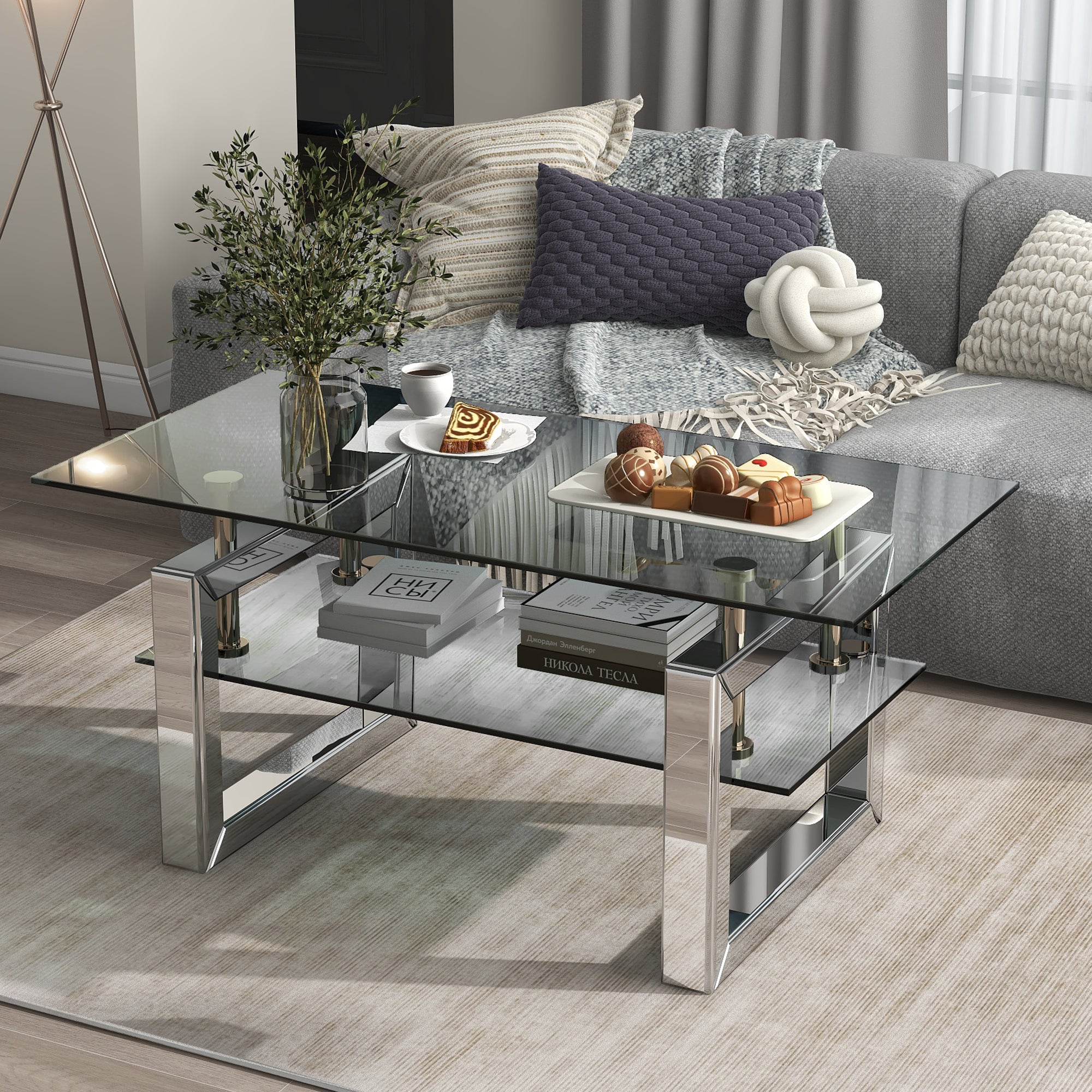 Transparent Tempered Glass Coffee Table