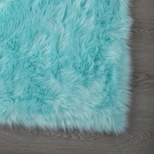 Cargar imagen en el visor de la galería, &quot;Cozy Collection&quot; Ultra Soft Fluffy Faux Fur Sheepskin Area Rug, Teal
