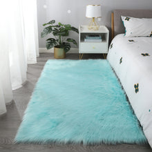 Cargar imagen en el visor de la galería, &quot;Cozy Collection&quot; Ultra Soft Fluffy Faux Fur Sheepskin Area Rug, Teal
