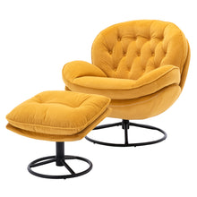 Cargar imagen en el visor de la galería, Accent Lounge Gaming Chair with Ottoman, Yellow
