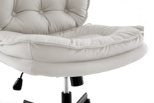 Cargar imagen en el visor de la galería, Adjustable Armless Wide PU Leather Swivel Office Chair, Creamy White
