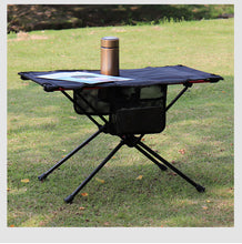 Cargar imagen en el visor de la galería, Portable Ultra Light Folding Camp Table with Cup Holders (Black/Blue)
