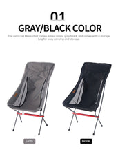 Cargar imagen en el visor de la galería, Portable Folding Outdoor Heighten Moon Chair (Black, Gray, Yellow, Orange)
