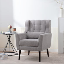 Charger l&#39;image dans la galerie, Chenille Accent Armchair with Pillow, Gray
