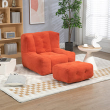 Charger l&#39;image dans la galerie, Fluffy Bean Bag Chair with Memory Foam and Ottoman
