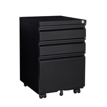 Load image into Gallery viewer, 3 Drawer Mobile File Cabinet with Lock (Black)
