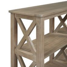 Carica l&#39;immagine nel visualizzatore di Gallery, TREXM Sofa Table with 3-Tier Open Storage Spaces and “X” Legs (White Wash)
