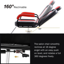 Load image into Gallery viewer, Deluxe Reclining Chair with Heavy Duty Pump for Beauty Salon, Barber and Tattoo Shop, Red
