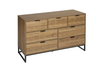 Charger l&#39;image dans la galerie, Modern 7 Drawer Wood Dresser, Walnut Color
