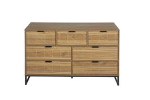 Charger l&#39;image dans la galerie, Modern 7 Drawer Wood Dresser, Walnut Color
