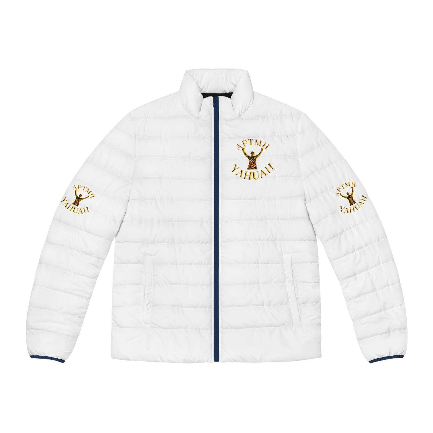 All Praise The Most High Yahuah 01-01 Men's Designer Puffer Jacket, White