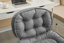 Cargar imagen en el visor de la galería, Adjustable Armless Wide PU Leather Swivel Office Chair, Smoke Grey
