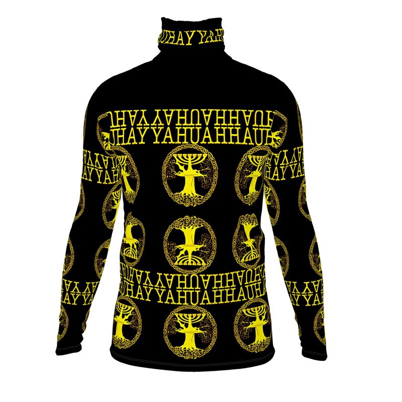 Yahuah-Tree of Life 02-01 Royal Men's Designer Turtleneck Sweatshirt