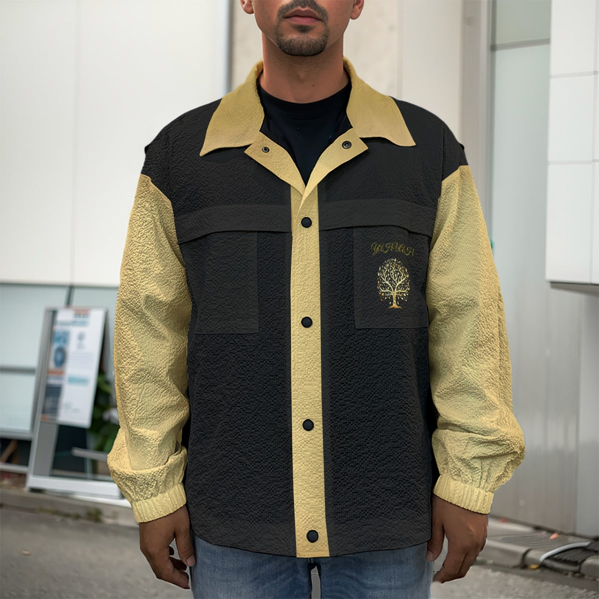 Yahuah-Tree of Life 01 Elect Designer Flap Pocket Shirt