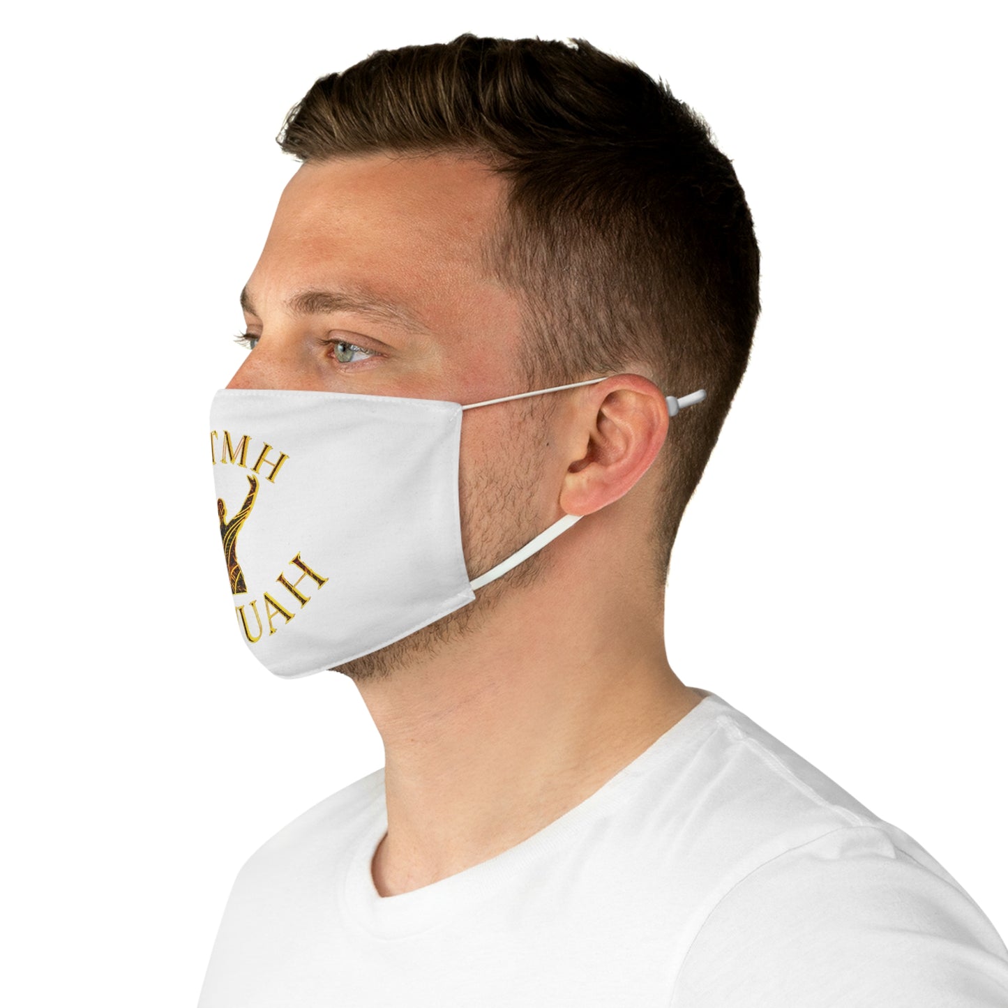 All Praise The Most High Yahuah 01-01 Designer Fabric Face Mask, White