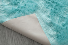 Load image into Gallery viewer, &quot;Cozy Collection&quot; Ultra Soft Fluffy Faux Fur Sheepskin Area Rug, Teal
