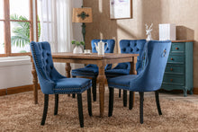 Charger l&#39;image dans la galerie, High-end Tufted Solid Wood Contemporary Velvet Upholstered Dining Chair with Wood Legs Nailhead Trim 2-Pcs Set, Blue
