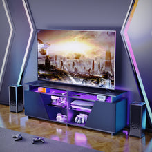 Load image into Gallery viewer, LED PS5 Entertainment Center with Power Outlet for TVs 75 inch and Below
