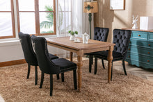 Carica l&#39;immagine nel visualizzatore di Gallery, High-end Tufted Solid Wood Contemporary Velvet Upholstered Dining Chair with Wood Legs Nailhead Trim 2-Pcs Set, Black
