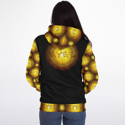 Creator Yahuah 01: Sun, Earth & Fire Designer Microfleece Unisex Zip Hoodie