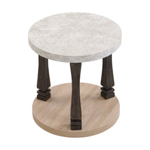 Charger l&#39;image dans la galerie, Mid-Century 2-Tier Round End Table with Storage Shelf, Antique Grey
