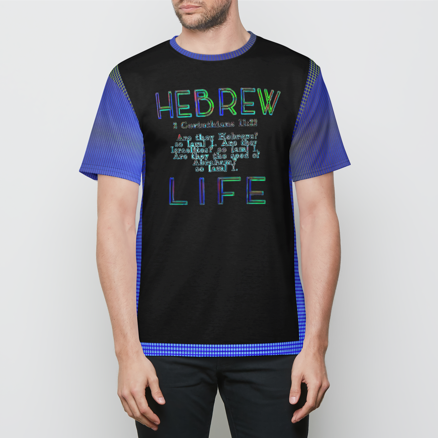 Camiseta de diseñador para hombre Hebrew Life 02-05 